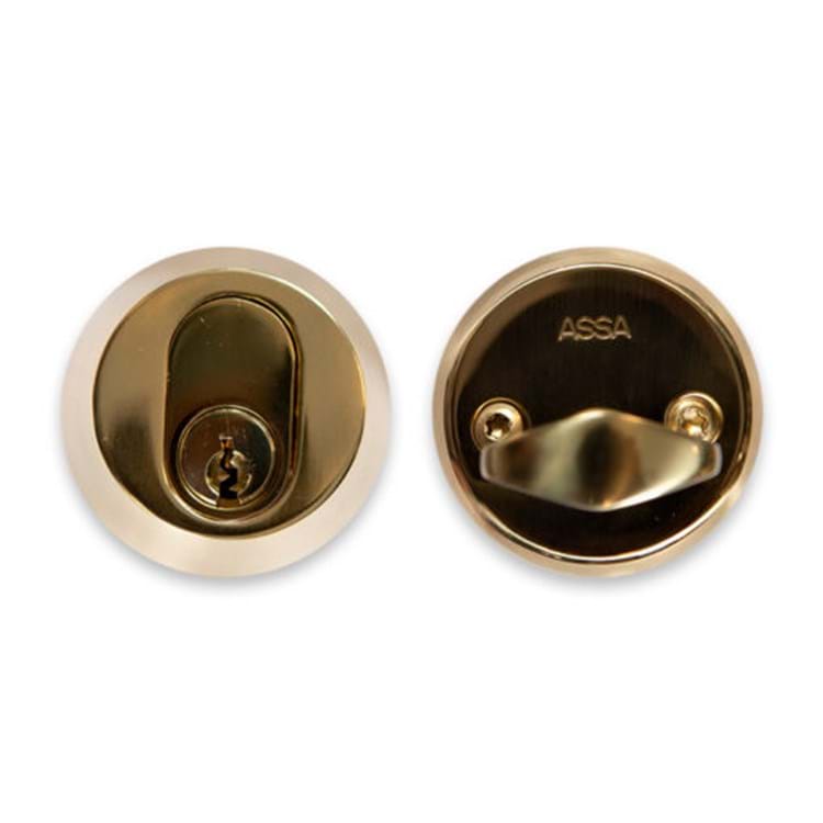 Cylinder med rosette og vrider - Messing