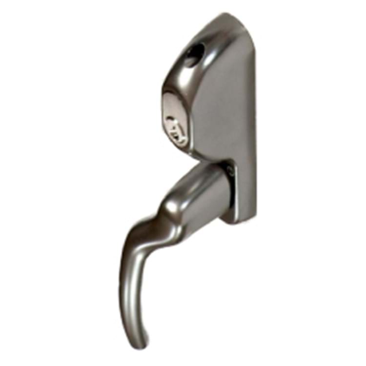 Terrassedørsgreb m/6-stifts cylinder - Mat - Venstre