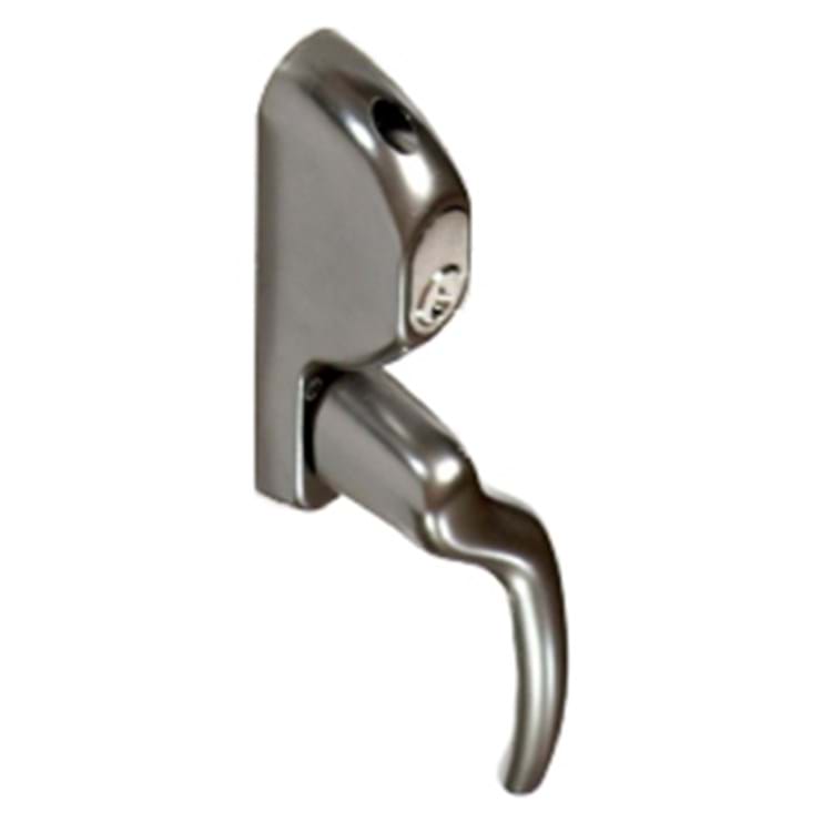 Terrassedørsgreb m/6-stifts cylinder - Mat - Højre