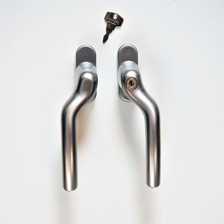 Gennemgående greb, aflåselig til vinduesdør, Mat - Højre