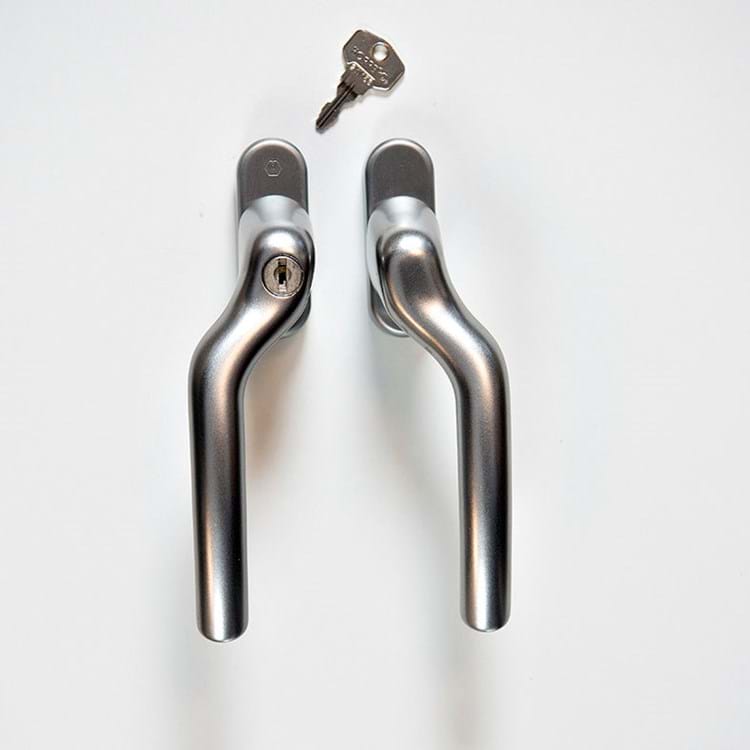 Gennemgående greb, aflåselig til vinduesdør, Mat - Venstre